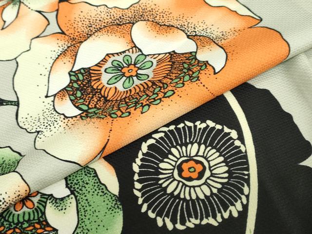 平和屋着物●小紋　草花文　洗える着物　未使用　DABC2325ud
