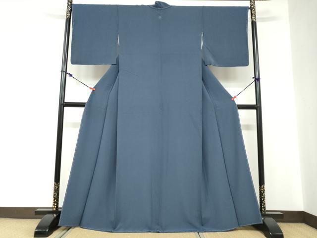 平和屋着物●上質な色無地　鉄御納戸色　健勝苑扱い　正絹　逸品　未使用　DABC2333ud