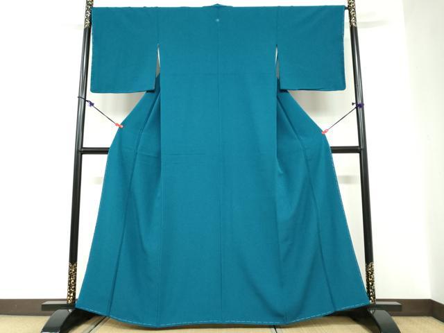 平和屋着物●上質な色無地　高麗納戸色　正絹　逸品　未使用　DABC2335ud