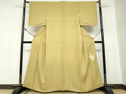 平和屋着物●上質な色無地　作家物　芥子色　正絹　逸品　未使用　DABC2336ud