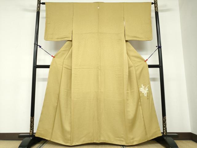 平和屋着物●上質な色無地　作家物　芥子色　正絹　逸品　未使用　DABC2336ud