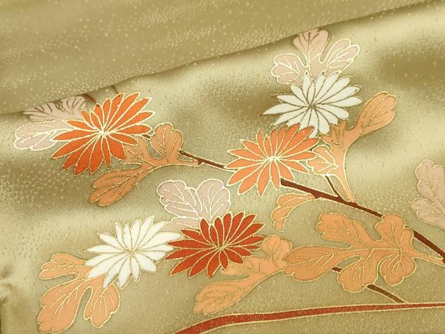 平和屋着物●訪問着　立波草花文　暈し染め　金彩　正絹　逸品　未使用　DABC2342ud