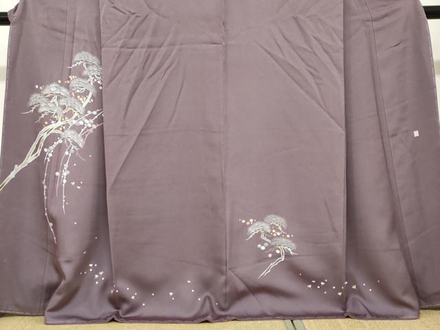 平和屋着物●訪問着　作家物　草花松文　銀彩　正絹　逸品　未使用　DABC2343ud