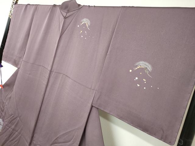 平和屋着物●訪問着　作家物　草花松文　銀彩　正絹　逸品　未使用　DABC2343ud