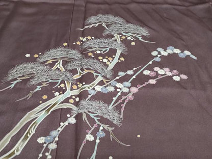 平和屋着物●訪問着　作家物　草花松文　銀彩　正絹　逸品　未使用　DABC2343ud