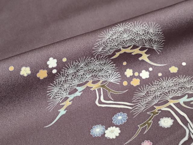 平和屋着物●訪問着　作家物　草花松文　銀彩　正絹　逸品　未使用　DABC2343ud