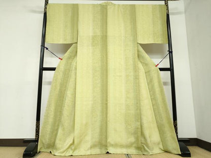 平和屋着物●上質な小紋　更紗花唐草地紋　暈し染め　やまと金ラベル　正絹　逸品　未使用　DABC2346ud