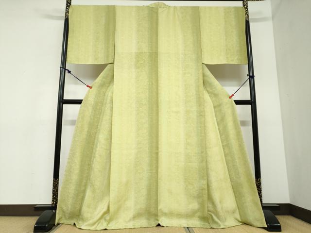 平和屋着物●上質な小紋　更紗花唐草地紋　暈し染め　やまと金ラベル　正絹　逸品　未使用　DABC2346ud
