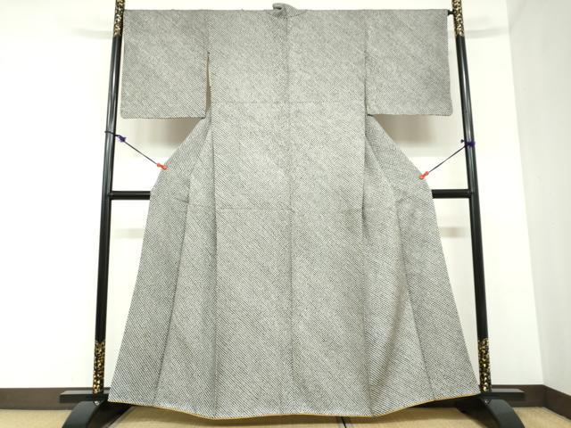 平和屋着物●大変加工の良い総絞り小紋　黒地　正絹　逸品　DABC2347ud