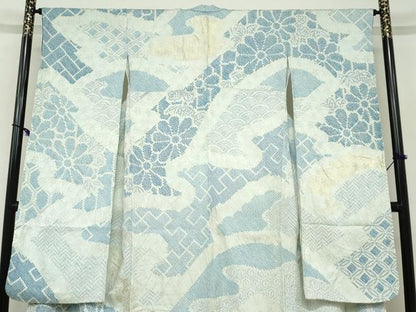 平和屋着物●豪華振袖　絞り　吉祥草花文　金彩　正絹　逸品　DABC2348ud