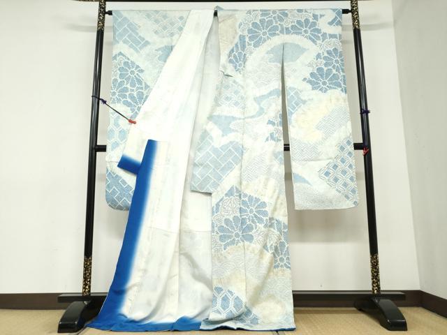 平和屋着物●豪華振袖　絞り　吉祥草花文　金彩　正絹　逸品　DABC2348ud