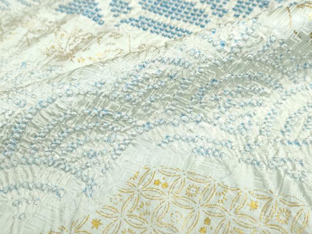 平和屋着物●豪華振袖　絞り　吉祥草花文　金彩　正絹　逸品　DABC2348ud