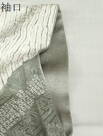 平和屋着物●訪問着　刺繍　杢目絞り　流水舞花文　金彩　健勝苑扱い　正絹　逸品　DABC2351ud