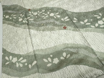 平和屋着物●訪問着　刺繍　杢目絞り　流水舞花文　金彩　健勝苑扱い　正絹　逸品　DABC2351ud