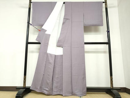 平和屋着物●本草木染作家　瑞鳳　色無地　抽象地紋　薄色　正絹　逸品　DABC2353ud
