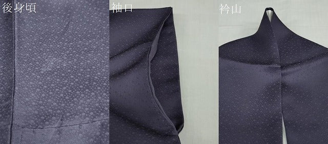 平和屋着物●上質な色無地　霞地紋　深紫色　正絹　逸品　DABC2355ud