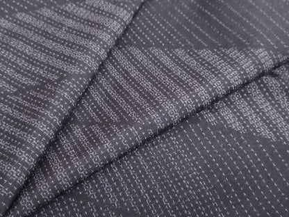 平和屋着物●結城紬　100亀甲　斜縞　正絹　逸品　DABC2356ud