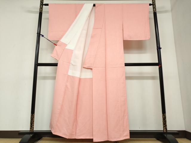 平和屋着物●上質な色無地　紗綾型地紋　宍色　正絹　逸品　未使用　DABC2357ud