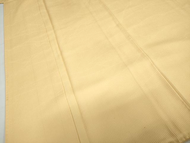平和屋着物●上質な色無地　縞地紋　萱草色　正絹　逸品　DABC2358ud