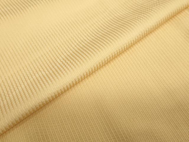 平和屋着物●上質な色無地　縞地紋　萱草色　正絹　逸品　DABC2358ud