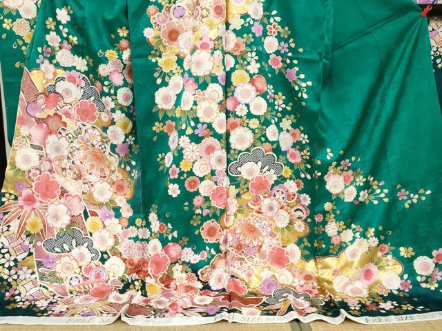 平和屋着物●豪華振袖　宝尽くし草花文　金彩　仮絵羽　逸品　未使用　DABC2362ud