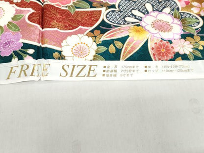平和屋着物●豪華振袖　宝尽くし草花文　金彩　仮絵羽　逸品　未使用　DABC2362ud