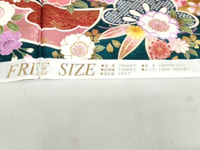 平和屋着物●豪華振袖　宝尽くし草花文　金彩　仮絵羽　逸品　未使用　DABC2362ud