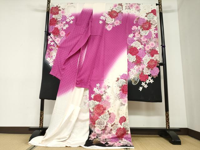 平和屋着物●豪華振袖　作家物　草花文　金銀彩　仮絵羽　逸品　未使用　DABC2364ud
