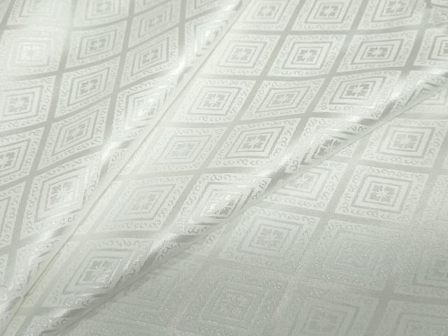 平和屋着物●男性　色紋付　長羽織セット　菱地紋　白色　キングサイズ　洗える着物　DABC2368ud
