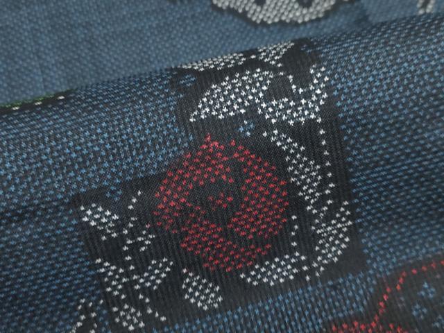 平和屋着物○本場大島紬 7マルキ 草花文 正絹 逸品 未使用 DABC2371ud
