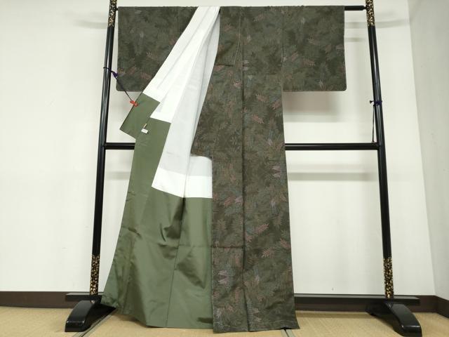 平和屋着物●本場大島紬　9マルキ　枝葉文　ますいわ屋扱い　正絹　逸品　未使用　DABC2373ud