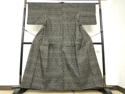 平和屋着物●本場大島紬　7マルキ　抽象文様　正絹　逸品　DABC2377ud