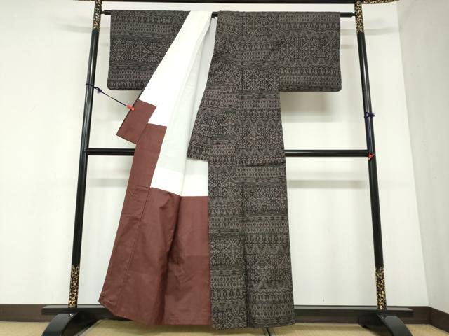 平和屋着物●本場大島紬　7マルキ　抽象文様　正絹　逸品　DABC2377ud