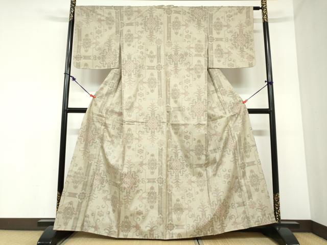 平和屋着物●本場大島紬　7マルキ　洋花文　正絹　逸品　DABC2379ud
