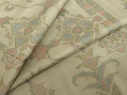 平和屋着物●本場大島紬　7マルキ　洋花文　正絹　逸品　DABC2379ud