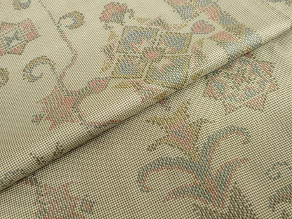 平和屋着物●本場大島紬　7マルキ　洋花文　正絹　逸品　DABC2379ud