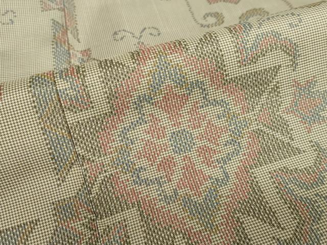 平和屋着物●本場大島紬　7マルキ　洋花文　正絹　逸品　DABC2379ud