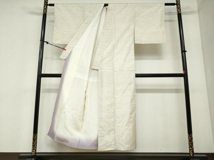 平和屋着物●本場大島紬　白大島　麻の葉文様　証紙付き　正絹　逸品　DABC2380ud