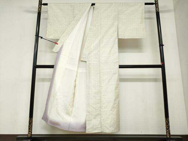 平和屋着物●本場大島紬　白大島　麻の葉文様　証紙付き　正絹　逸品　DABC2380ud