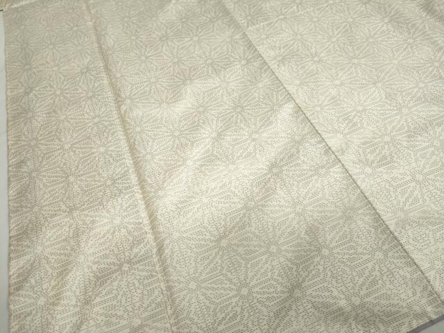平和屋着物●本場大島紬　白大島　麻の葉文様　証紙付き　正絹　逸品　DABC2380ud