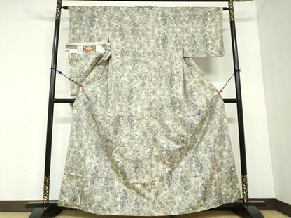 平和屋着物●本場大島紬　総絣　樹林文　証紙付き　丸宮織物謹製　正絹　逸品　DABC2381ud