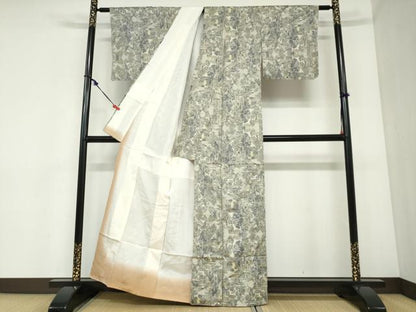 平和屋着物●本場大島紬　総絣　樹林文　証紙付き　丸宮織物謹製　正絹　逸品　DABC2381ud