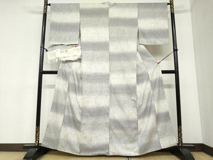 平和屋着物●染織の名門　しょうざん  生紬　氷割れ文　証紙付き　正絹　逸品　DABC2382ud