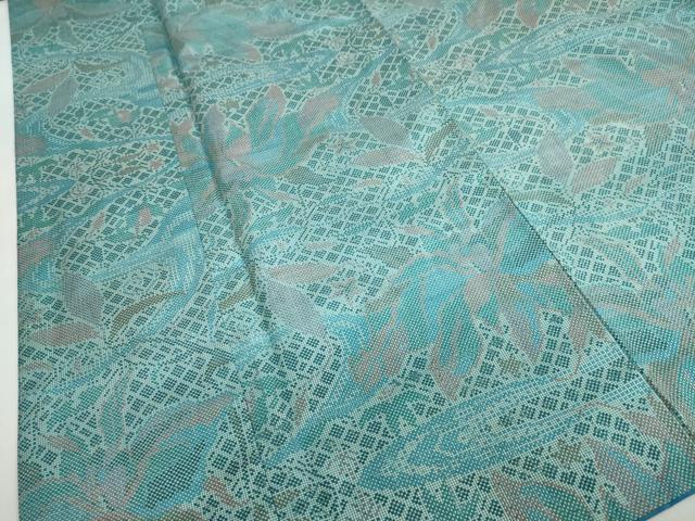 平和屋着物●本場大島紬　7マルキ　流水草花文　正絹　逸品　DABC2385ud