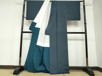 平和屋着物●島田えり茂　色留訪問着　紬地　龍　金彩　正絹　逸品　未使用　DABC2386ud