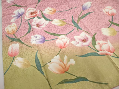 平和屋着物●豪華振袖　草花文　暈し染め　金彩　やまと誂製　正絹　逸品　DABC2387ud