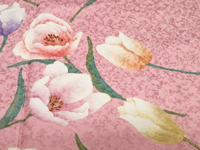 平和屋着物●豪華振袖　草花文　暈し染め　金彩　やまと誂製　正絹　逸品　DABC2387ud