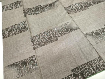 平和屋着物●本場大島紬　9マルキ　横段樹林文　正絹　逸品　DABC2388ud