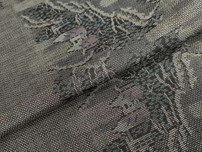 平和屋着物●本場大島紬　9マルキ　風景樹林文　正絹　逸品　DABC2390ud