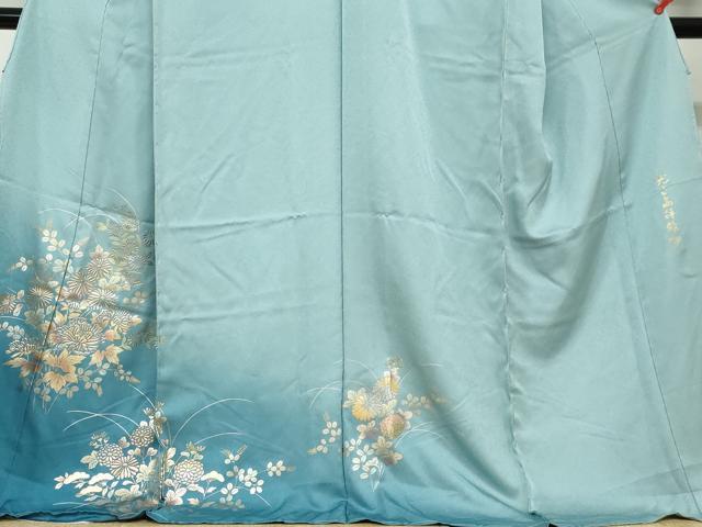平和屋着物●金彩友禅　卓越技能者・名工・和田光正　訪問着　髙蒔絵　草花文　暈し染め　金銀彩　仮絵羽　正絹　逸品　未使用　DABC2393ud